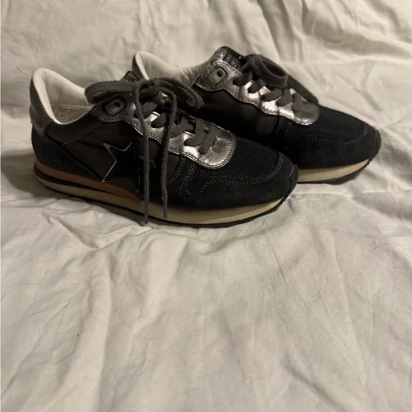 Vintage Havanas Black and Silver Star Sneakers - Picture 1 of 2